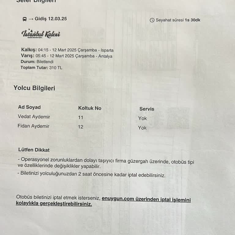 Otobüs Arızası Ve İade Sorunu