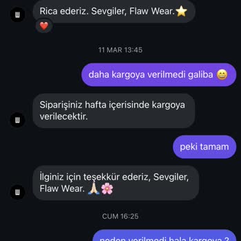 Flaw Wears Sipariş Teslimatında Sorunlar