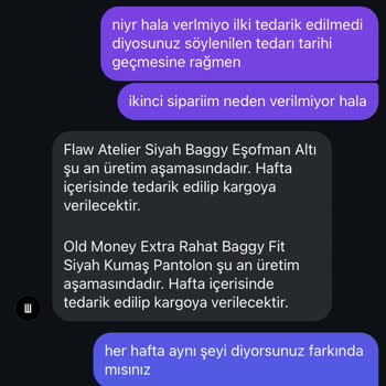 Flaw Wears Sipariş Teslimatında Sorunlar