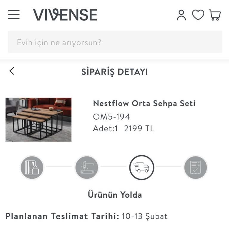 Vivense'den Orta Sehpa Siparişi: İki Ayda Hâlâ Teslim Edilmedi!
