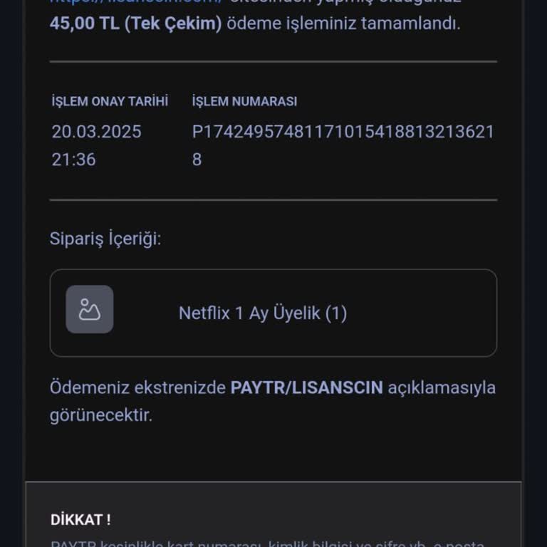 Lisanscin.com Netflix Üyeliği Satın Alımında İletişim Sorunu