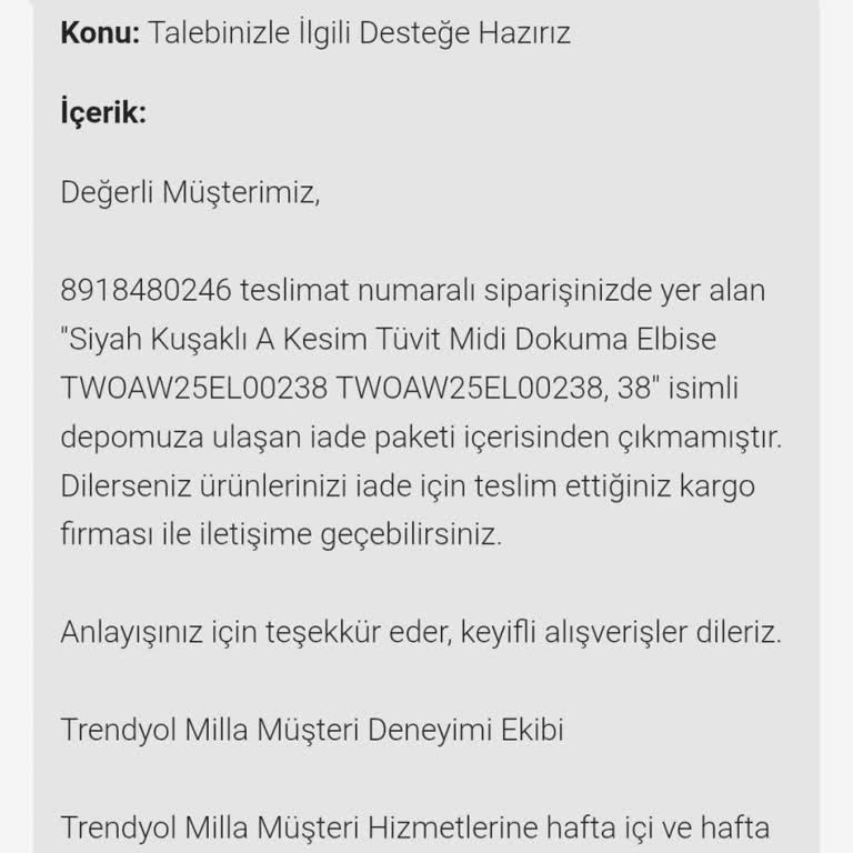 Kayıp Ürün İçin İade Sorunu: Trendyolmilla Ve Kargo Arasında Sıkıştım