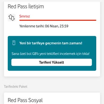 Vodafone Red Pass Paketlerinin Yetersizliği