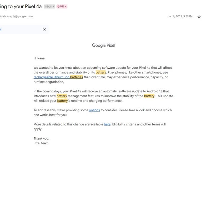 Pixel 4a Güncellemesi Sonrası Pil Sorunu