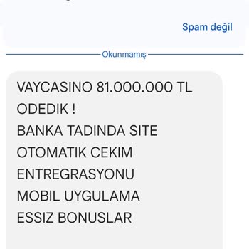 Vaycasino Sürekli Gelen SMS'lerden Bıktım