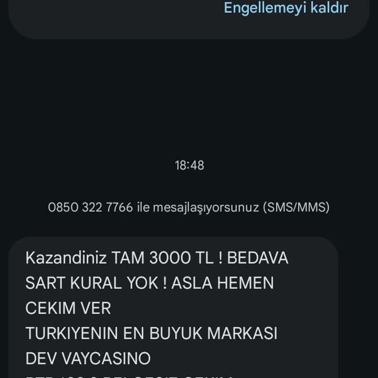 Vaycasino Sürekli Gelen SMS'lerden Bıktım