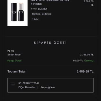 Boyner'den Alınan Dior Ürününde Hediye Paketi Ve Yanlış Renk Sorunu