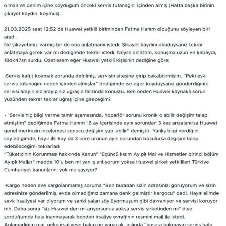 Huawei GT3 Pro Saat İle Tekrarlayan Sorunlar Ve Yetersiz Müşteri Hizmeti