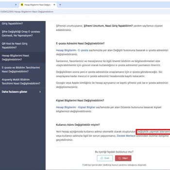 Kullanıcı Adı Değişikliği İçin Destek Alamama Sorunu