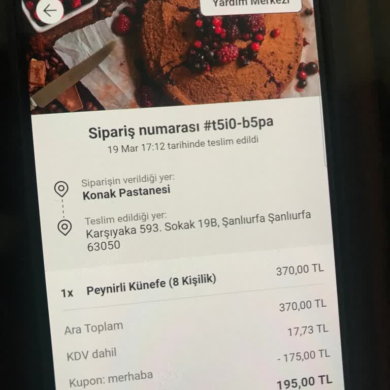 Teslim Edilmeyen Künefe Ve İade Sorunu