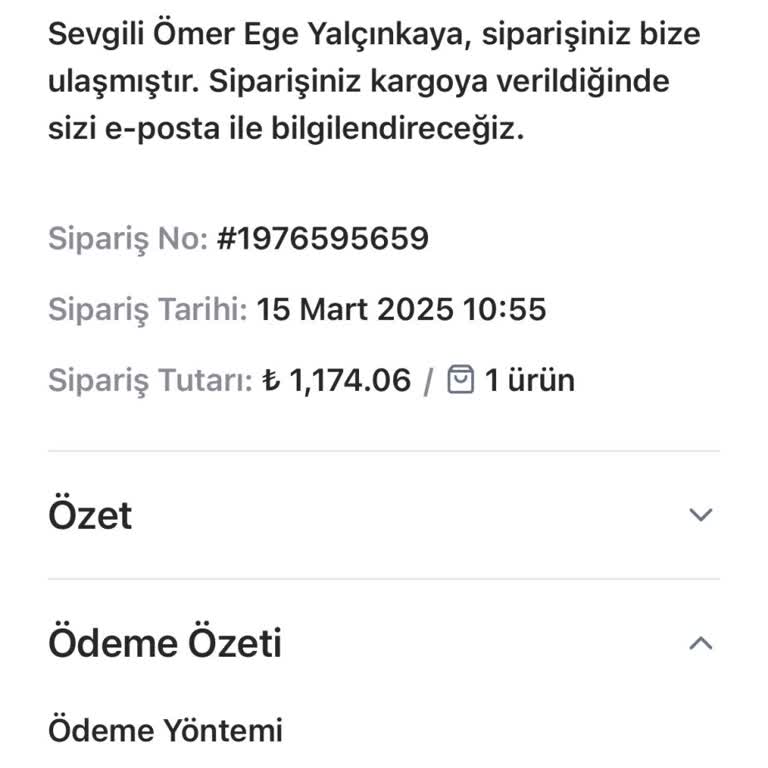 Siparişimin Kargoya Verilmemesi Ve İlgisizlik
