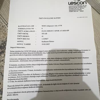 Lescon Ayakkabıda Astar Yırtılması Ve Müşteri Memnuniyetsizliği