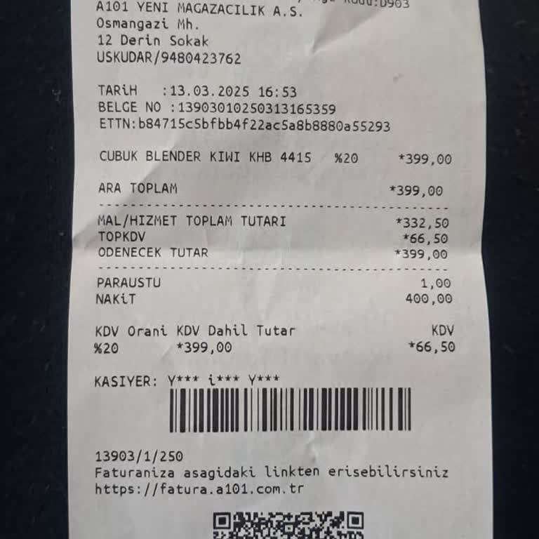 A101'den Aldığım Blender İkinci Kullanımda Arızalandı