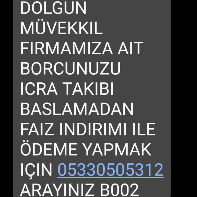 Yetkisiz İcra Takibi Mesajı
