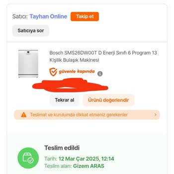 Bulaşık Makinesi Kurulumunda Yaşanan Garanti Sorunu