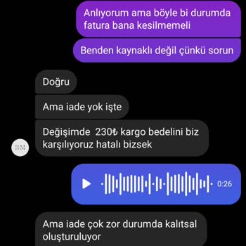 Yanlış Beden Ve Kalitesiz Ürünle Hayal Kırıklığı