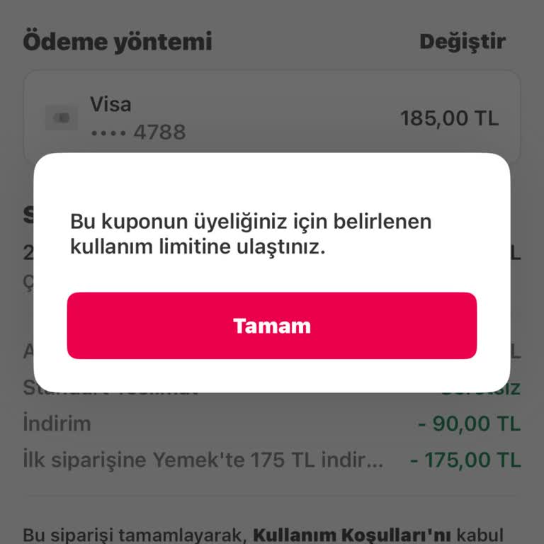 Yemeksepeti İndirim Kuponu Mağduriyeti