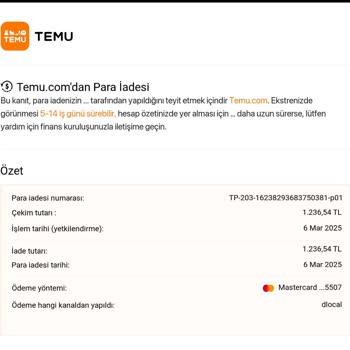 İptal Edilen Siparişlerin Para İadesi Sorunu: Enpara Ve Temu Arasında Sıkışan Müşteri