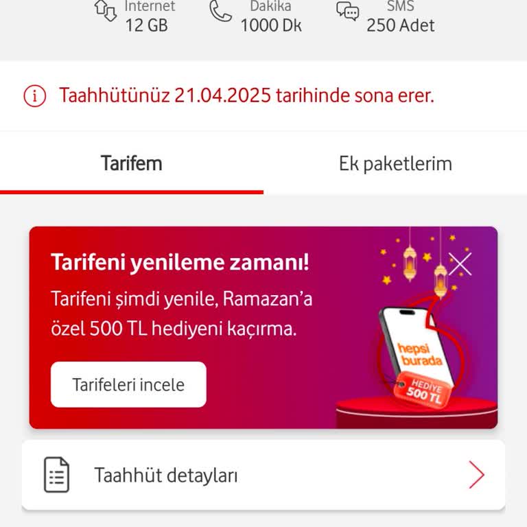 Uygun Tarifeye Geçiş Derdim