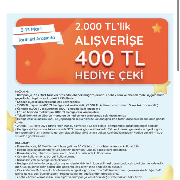 Kampanya Hediye Çeki Sorunu