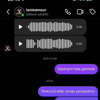 Lante Amour'dan Sipariş Edilen Çanta Teslim Edilmiyor Ve Müşteri Hizmetleri Sorunu