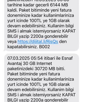 Gece Yarısı Hattıma Tanımlanan GB Ve Şaşırtıcı Fatura