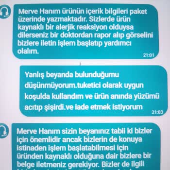 Acil Tıbbi Reaksiyon Ve İade Sorunu: Watsons'ta Müşteri Hizmetleri Yetersizliği