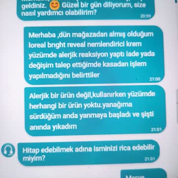 Acil Tıbbi Reaksiyon Ve İade Sorunu: Watsons'ta Müşteri Hizmetleri Yetersizliği