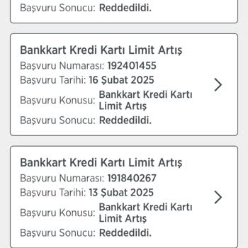 Limit Artış Talebine Sürekli Red