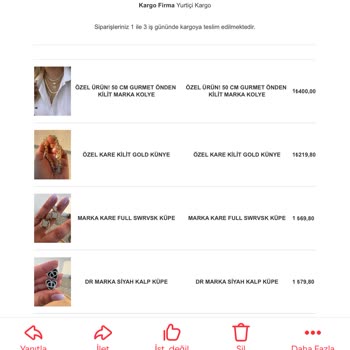 Flu Aksesuar Kargoya Verilen Ürünler Ulaşmadı