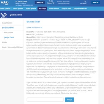 Kablo.net Aboneliğinde Sürekli Kopma Ve Hız Problemleri