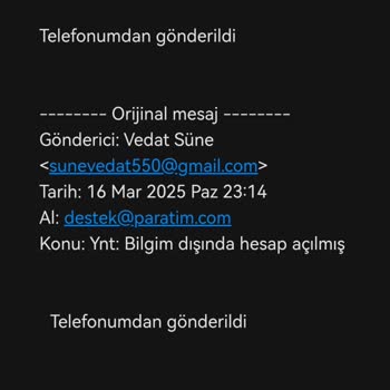 Kimlik Bilgilerimle İzinsiz Hesap Açılması