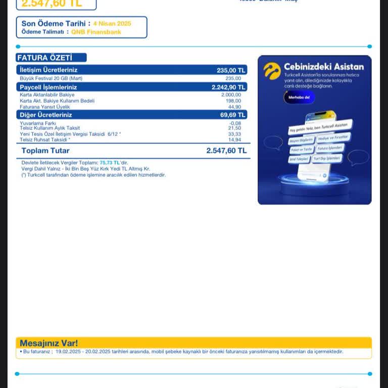 Turkcell'den Habersiz Fatura Şoku: 2.200₺ Ek Ücret
