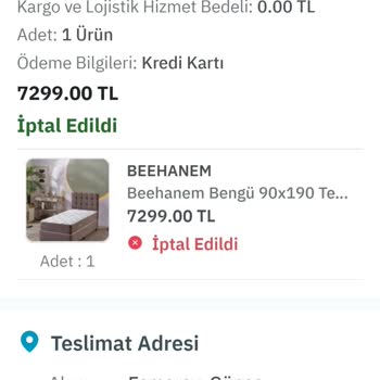 İptal Edilen Siparişin Taksiti Kesildi!