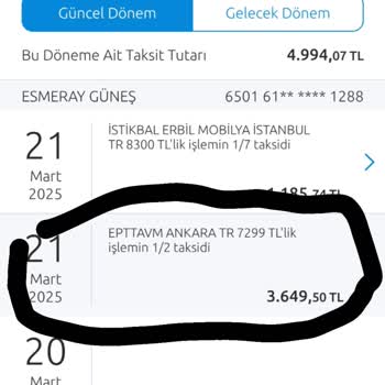 İptal Edilen Siparişin Taksiti Kesildi!