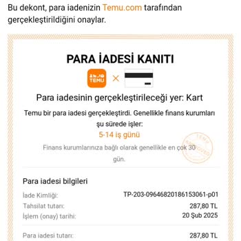 Uzayan İade Süreci: Temu Ve Banka Arasında Mağduriyet