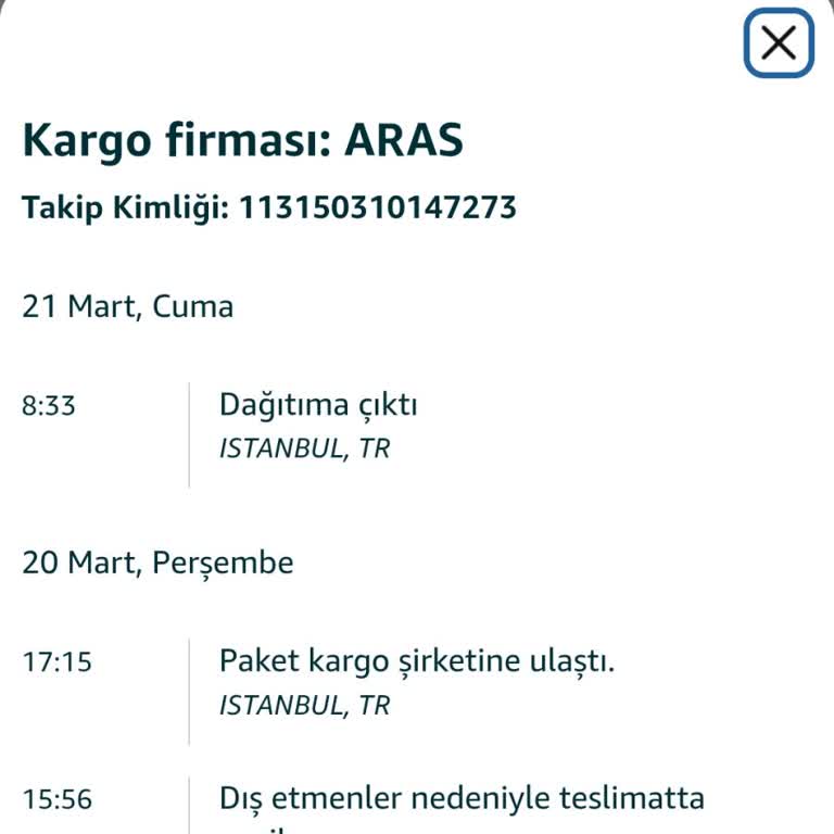 Amazon Ve Aras Kargo Arasında Kaybolan Ürün