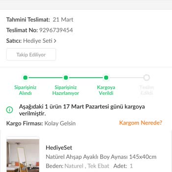 Teslim Edilmeyen Boy Aynası Sorunu