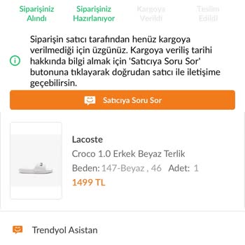 Occasion Trendyol'da Geciken Sipariş Ve Otomatik Yanıt Sorunu