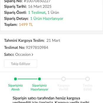 Occasion Trendyol'da Geciken Sipariş Ve Otomatik Yanıt Sorunu