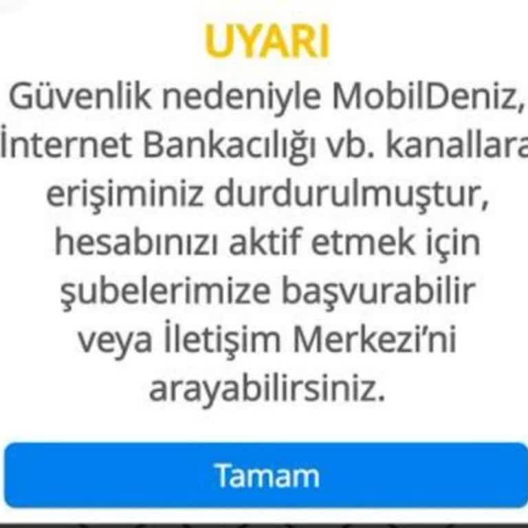 Denizbank Mobil Erişim Sorunu Ve Acil Çözüm Talebi