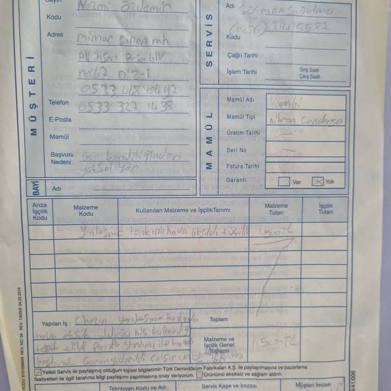 DemirDöküm Servis Ücreti Ve Çözülmeyen Isıtma Sorunu