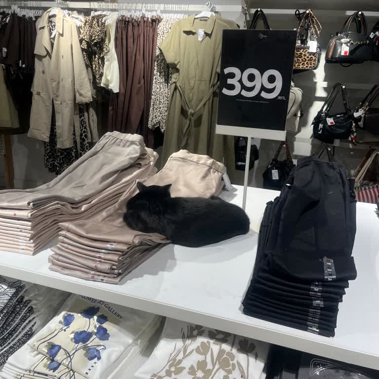 DeFacto Mağazasında Hijyen Sorunu: Kıyafetlerin Üzerinde Yatan Kediler!