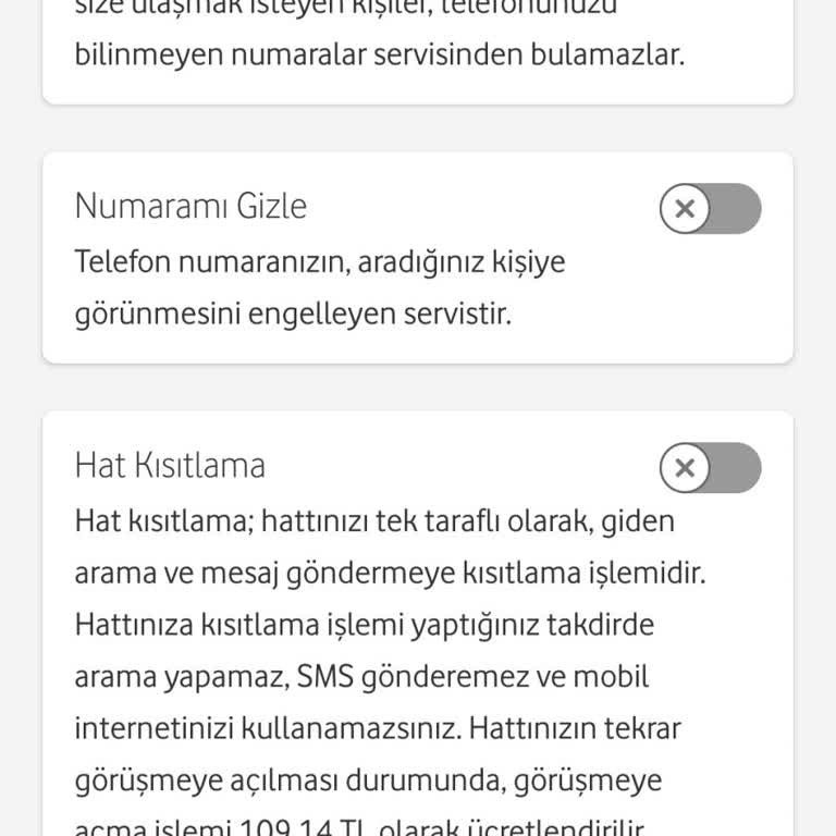 Vodafone'da Gizli Numara Sorunu