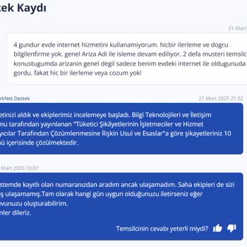 İnternet Bağlantısı Sorunu Ve Yetersiz Müşteri Hizmeti