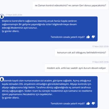 İnternet Bağlantısı Sorunu Ve Yetersiz Müşteri Hizmeti