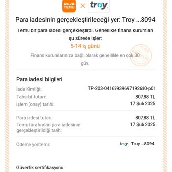 Temu'dan İptal Edilen Siparişlerin Para İadesi Sorunu