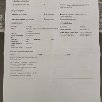 Ford Puma'da Teslimat Sonrası Hayal Kırıklığı