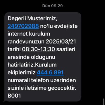 Kurulum Randevusu Sorunu Ve İptal