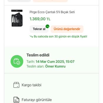 Paslanmaz Garantili Bıçak Seti 8 Günde Paslandı